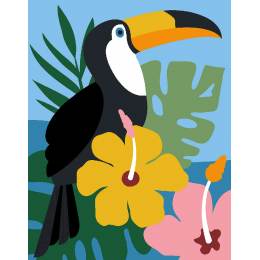 Kit canevas p&eacute;n&eacute;lope blanc -  toucan - 55