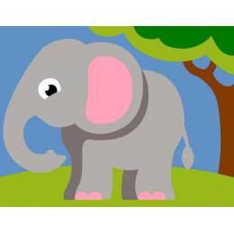 Kit canevas p&eacute;n&eacute;lope blanc - &eacute;l&eacute;phant - 55