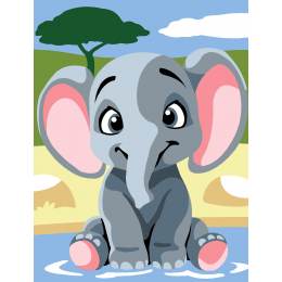 Kit canevas pénélope -eléphant - 55