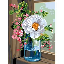 Canevas 30/40 - bouquet à la fenêtre - 55