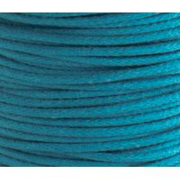 Cordon coton ciré 2mm turquoise - 56