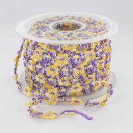 Galon rococo 10mm rigide violet/jaune - 58