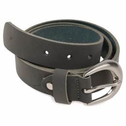 Ceinture femme cuir nubuck 30 mm  gris fonc&eacute; - 62
