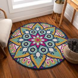 Tapis smyrnalaine en kit - mandala diam 100 - 64