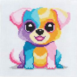 Kit point compté - Chien multico 16 x 16 cm - 64