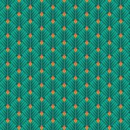 Tissu petales turquoise - 64