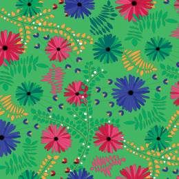 Tissu Daisy vert - 64