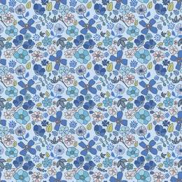 Tissu fleurettes bleuet - 64