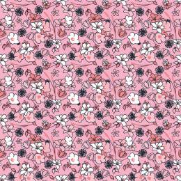 Tissu fleurettes rose - 64