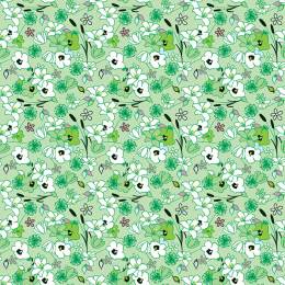 Tissu fleurettes vert d'eau - 64