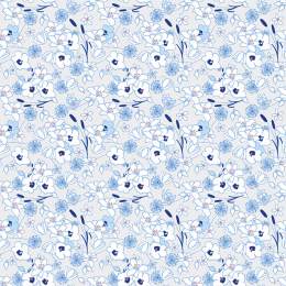 Tissu fleurettes bleu - 64