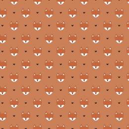 Tissu petit renard mandarine - 64