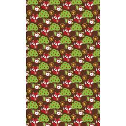 Tissu renards chocolat - 64