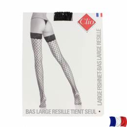 Bas résille large t3/4 noir - 66
