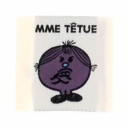 &Eacute;tiquette &agrave; coudre Madame t&ecirc;tue - 70