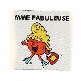 &Eacute;tiquette &agrave; coudre Madame fabuleuse - 70
