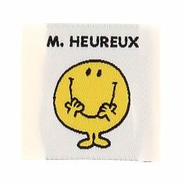 &Eacute;tiquette &agrave; coudre Monsieur heureux - 70