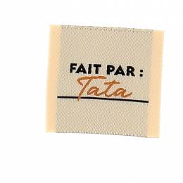 &Eacute;tiquette &agrave; coudre "fait par tata" - vrac - 70