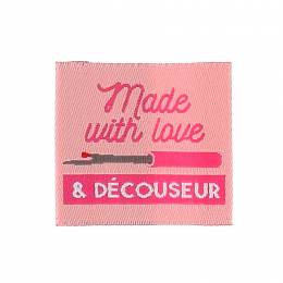 &Eacute;tiquette &agrave; coudre "made with love" - vrac - 70