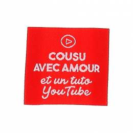 &Eacute;tiquette &agrave; coudre "cousu avec amour" - vrac - 70