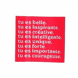&Eacute;tiquette &agrave; coudre "tu es belle" - vrac - 70