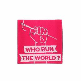 Etiquettes à coudre "who run the world" x4 - 70