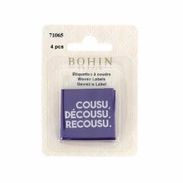 &Eacute;tiquette &agrave; coudre "cousu decousu recousu" x4 - 70