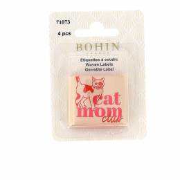 &Eacute;tiquette &agrave; coudre "cat mom" x4 - 70
