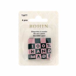 &Eacute;tiquette &agrave; coudre "100% handmade" x4 - 70
