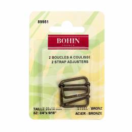 Boucle coulisse 20mm bronze -blister 2- - 70