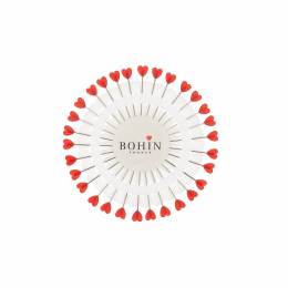 Épingle tête plastique coeur rouge 38x0.60mm disque x30 - 70