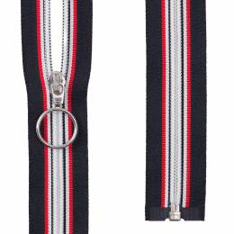 Fermeture spirale s&eacute;parable 6mm bleu blanc rouge 70 cm - 91