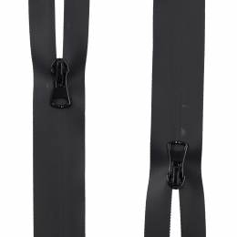  Fermeture spirale d&eacute;perlante 6mm double curseur s&eacute;parable noir 85 cm - 91