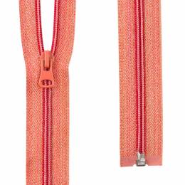 Fermeture spirale s&eacute;parable 6mm saumon chin&eacute; lurex 65 cm - 91