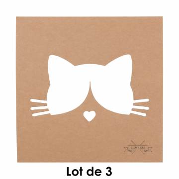 Gabarit pochoir en carton kraft chat - 1000