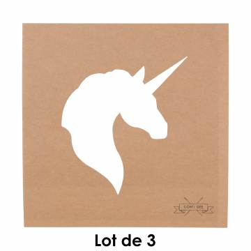 Gabarit pochoir en carton kraft licorne - 1000
