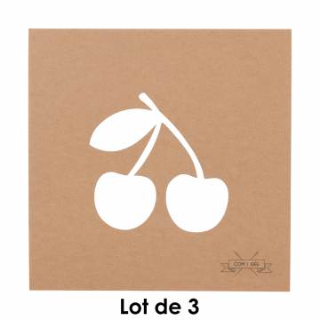 Gabarit pochoir en carton kraft cerises - 1000