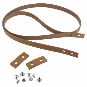 Kit lani&egrave;re de sac en cuir camel clair + renforts - 1000