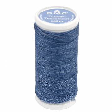 Fil jean denim &agrave; coudre tt 5 bobines de 100m - 12