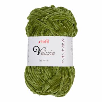 Pelote Velvie Stafil fil chenille amigurumi vert 25g - 14