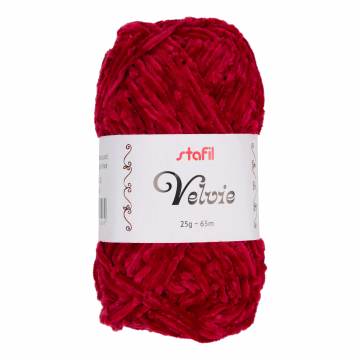 Pelote Velvie Stafil fil chenille amigurumi rouge 25g - 14