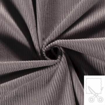 Coupon de tissu velours c&ocirc;tel&eacute; gris taupe - 196