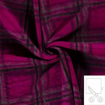 Coupon de tissu tricot bross&eacute; fuschia - 196