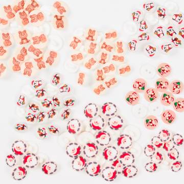 Lot de 120 boutons minimum - motifs diff&eacute;rents par sachets - 399