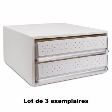 Meuble bouton 2 tiroirs x 3 caissons - 399