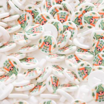 Bouton fille neige sapin - 408