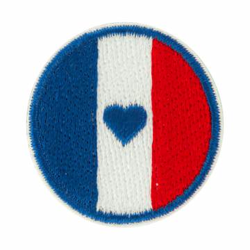 Thermocollant rond France, bleu blanc rouge 3cm - 408