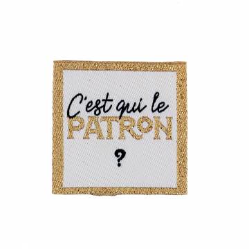 Etiquettes &agrave; coudre "c'est qui le patron" x4 - 70