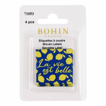 &Eacute;tiquette &agrave; coudre "Dolce Vita" la vie est belle x4 - 70